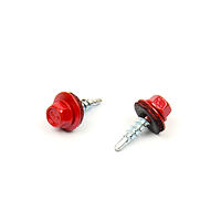 Roofing screw colour+EPDM 4,8x20 RAL3000WT;CR3+ min 15u; powder p. head & washer