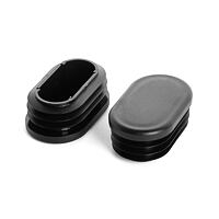 Oval tube inserts, 15x30mm, black