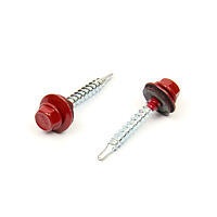 Roofing screw colour+EPDM 4,8x35 RAL3011WT;CR3+ min 15u; powder p. head & washer