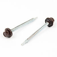 Roofing screw colour+EPDM 4,8x60 RAL8017WT;CR3+ min 15u; powder p. head & washer