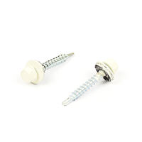 Roofing screw colour+EPDM 4,8x35 RAL9010WT;CR3+ min 15u; powder p. head & washer