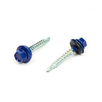 Roofing screw colour+EPDM 4,8x35 RAL5010WT;CR3+ min 15u; powder p. head & washer