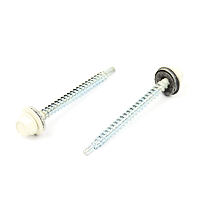 Roofing screw colour+EPDM 4,8x60 RAL9010WT;CR3+ min 15u; powder p. head & washer