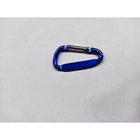 Snap hook aluminium D type 5 x 50mm, blue