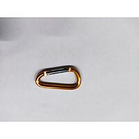 Snap hook aluminium D type 5 x 50mm, yellow