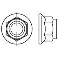 Hex nut with flange M8 DIN 6926 SS A2Self locking with serration