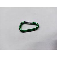 Snap hook aluminium D type 5 x 50mm, green