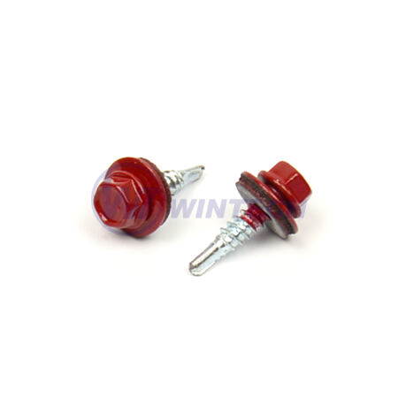 Roofing screw colour+EPDM 4,8x20 RAL3011WT;CR3+ min 15u; powder p. head & washer