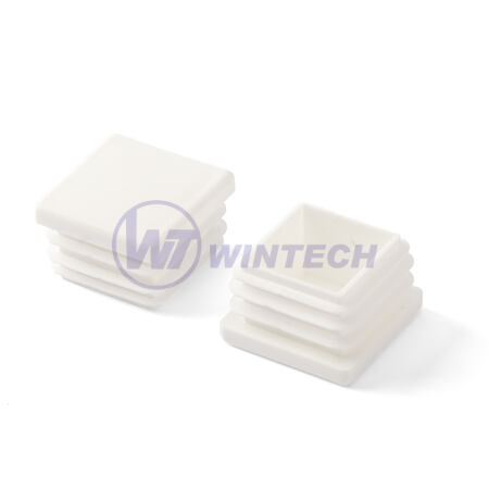 Square tube plugs 10x10mm, white