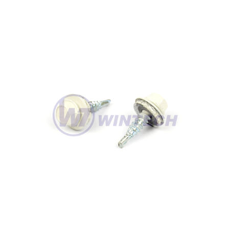 Roofing screw colour+EPDM 4,8x20 RAL9010WT;CR3+ min 15u; powder p. head & washer