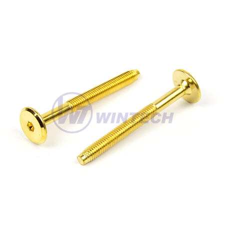 Joint con. bolt 17mm h., hex M6x60 brassbrass