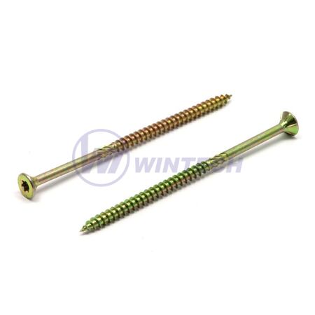 DSZ wood scr. CSK T25 5 x 120/70 yzp cut point6RIBS UNDER HEAD, STEEL HARDEN YELL ZINC 8MIC