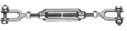 Turnbuckle DIN 1480 with jaws M16, zinc pl.