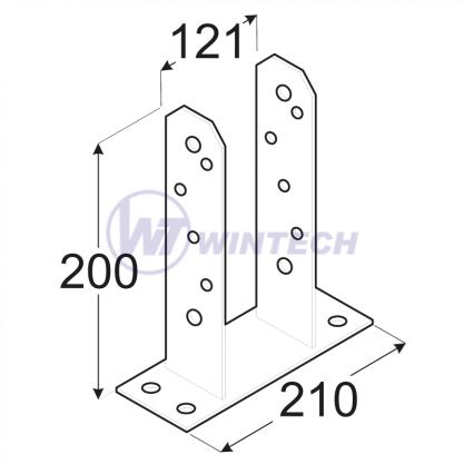 TT-type postfoot PST 120, 121x200x5