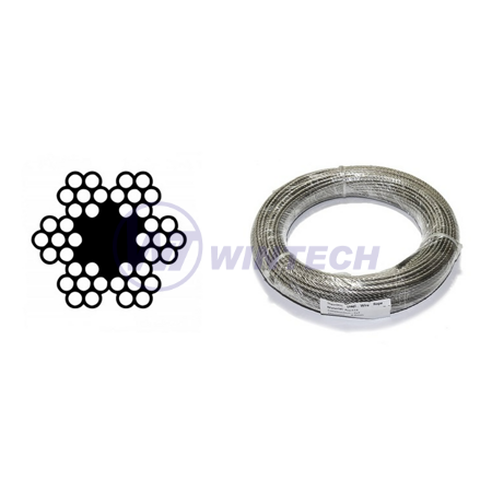 Wire rope DIN 3055, 6x7 bundle