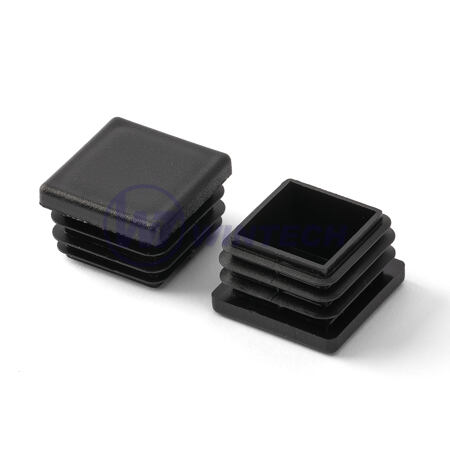 Square tube plugs 10x10mm, black