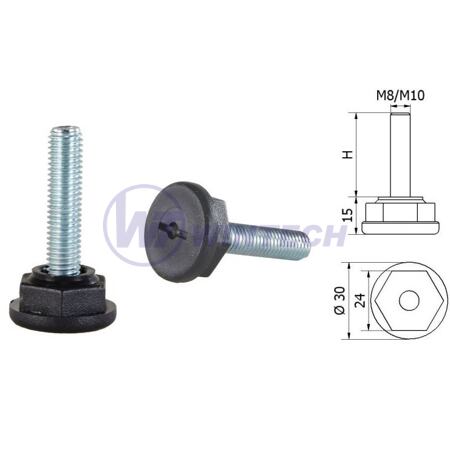 Feet with threaded bolt M8x15