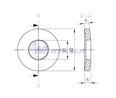 Conical spring washer DIN 6796 M16/17 A2