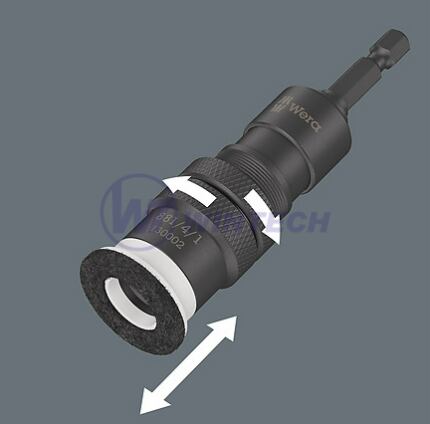 WERA bit holder with variable screw depth 1/4" 90