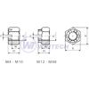 Hexagon castle nuts M42x3,00  DIN 935 zpsteel class 8, zinc plated