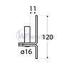 Hinge handle C 16/11, d16 mm /11mm