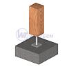 Bolt down post fitting, threaded 200x110x110200x110x110
