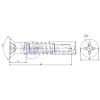 Self-drilling screw 7H, 4,8 x 32 zpacc to drawing