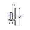 Hinge handle C 13/11mm black