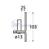 Hinge handle C 13/25mm black
