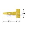 Gate hinge ZT 125, 125x35x80x2,0mm125x35x80x2,0 mm