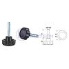 Star knobs with threaded bolt M6x25