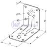 Connecting element for wood, 55x70x70x2