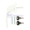 Aluminum window handle with lock white 60mm
