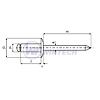 Rivet DIN 7337 Al/st 4,0 x 16; RAL 9006Body: 5154 (Al Mg 3.5) + COLOR