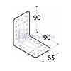 Reinforced square KP 1, 90x90x65x2,5mm90x90x65x2,5