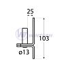 Hinge handle C 13/25, d13mm /25mm