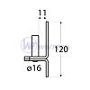 Hinge handle C 16/11, d16 mm /11mm, black