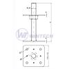 Bolt down post fitting, threaded, 330x110x110330x110x110