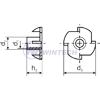 Drive-in-nuts  M12 x 14 x O.D. 27  zp
