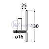 Hinge handle C 16/25c d16 mm/25mm black