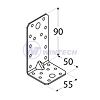 Reinforced square KPS 390x50x55x1,5