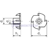 Drive-in-nuts  M10 x 17 x O.D.25  zp
