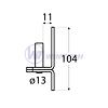 Hinge handle C 13/11, d 13mm/11 mm
